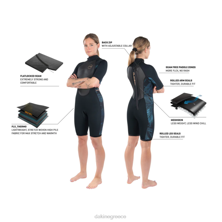 γρ Dakine γυναίκες Βρεφική φόρμα κβαντικής πλάτης με φερμουάρ 2/2mm f/l μαύρο/γκρι 4D06T752 είδη ένδυσης