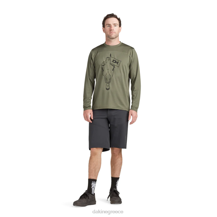 γρ Dakine άνδρες σύγκλινο μακρυμάνικο φανέλα ποδηλάτου καναπέ πράσινο 4D06T139 είδη ένδυσης