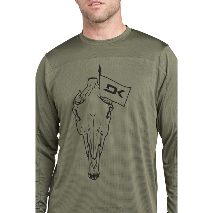 γρ Dakine άνδρες σύγκλινο μακρυμάνικο φανέλα ποδηλάτου καναπέ πράσινο 4D06T139 είδη ένδυσης