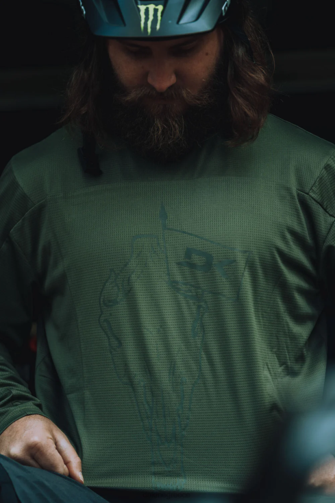 γρ Dakine άνδρες σύγκλινο μακρυμάνικο φανέλα ποδηλάτου καναπέ πράσινο 4D06T139 είδη ένδυσης