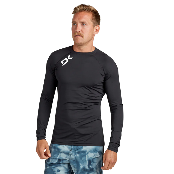 γρ Dakine άνδρες hd άνετη εφαρμογή μακριά μανίκια rashguard πλήρωμα μαύρος 4D06T229 είδη ένδυσης
