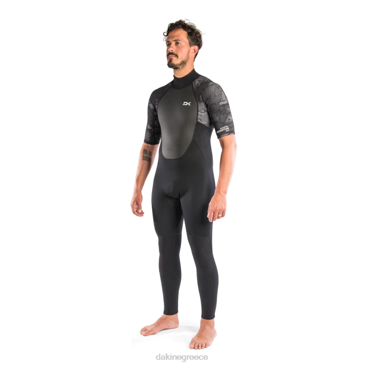 γρ Dakine άνδρες κβαντική στολή με φερμουάρ κοντό μανίκι 2/2mm f/l μαύρο camo/λευκό 4D06T118 είδη ένδυσης