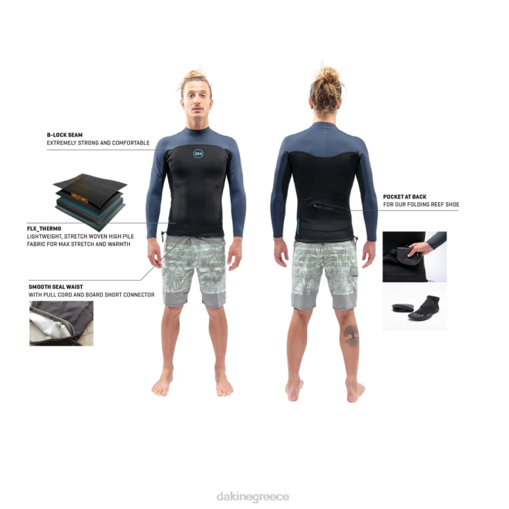 γρ Dakine άνδρες mission 1mm μπουφάν με μακρύ μανίκι μαύρος 4D06T98 είδη ένδυσης